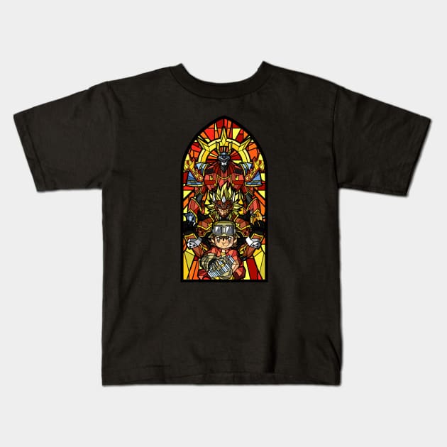 Digistained Glass Takuya Kids T-Shirt by NightGlimmer